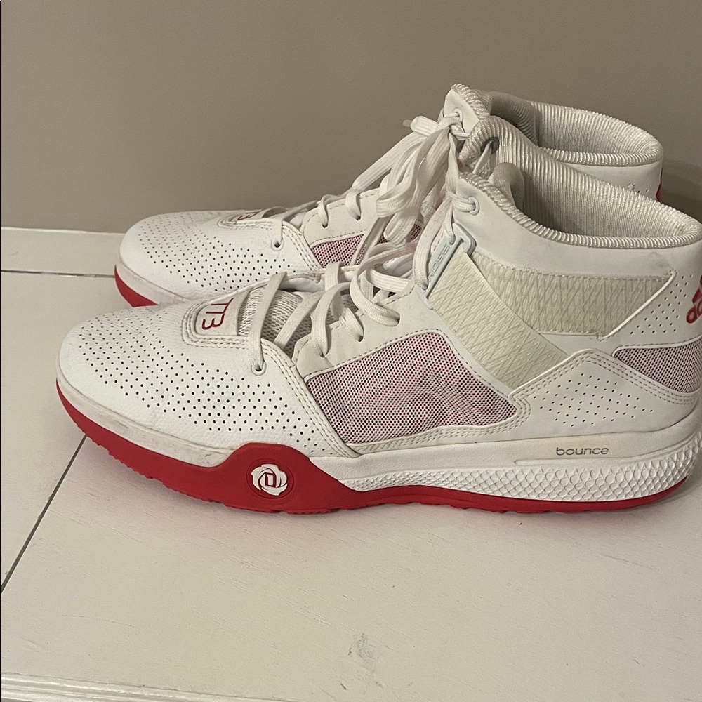 adidas White and Red Athletic Shoes